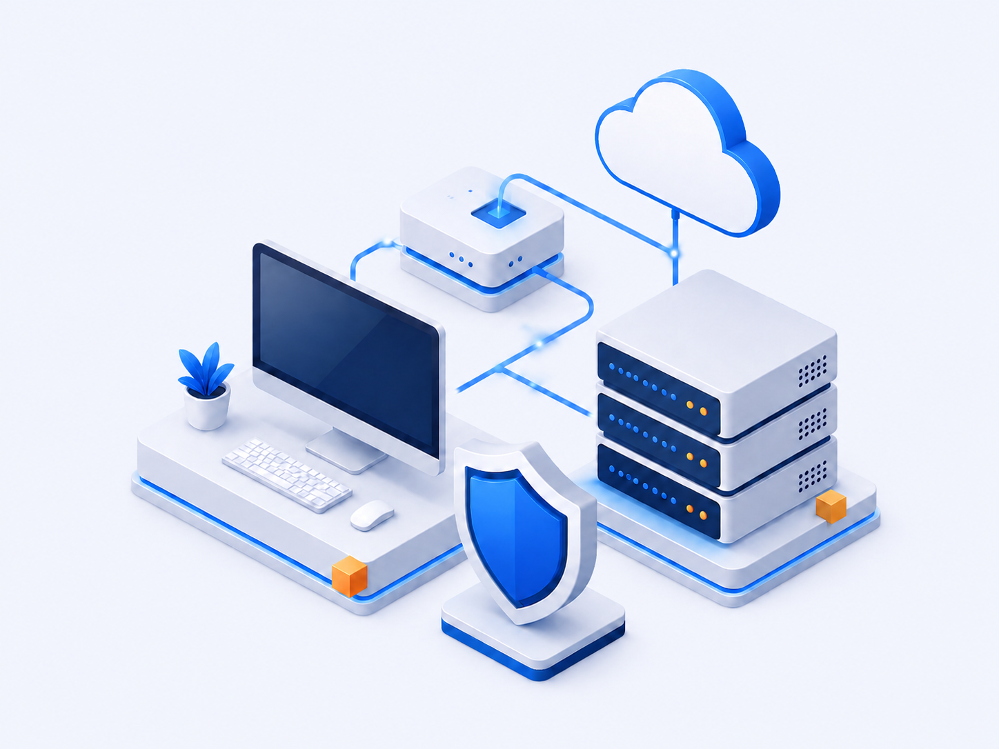 Poste de travail, équipements réseau, serveurs, cloud et protection informatique